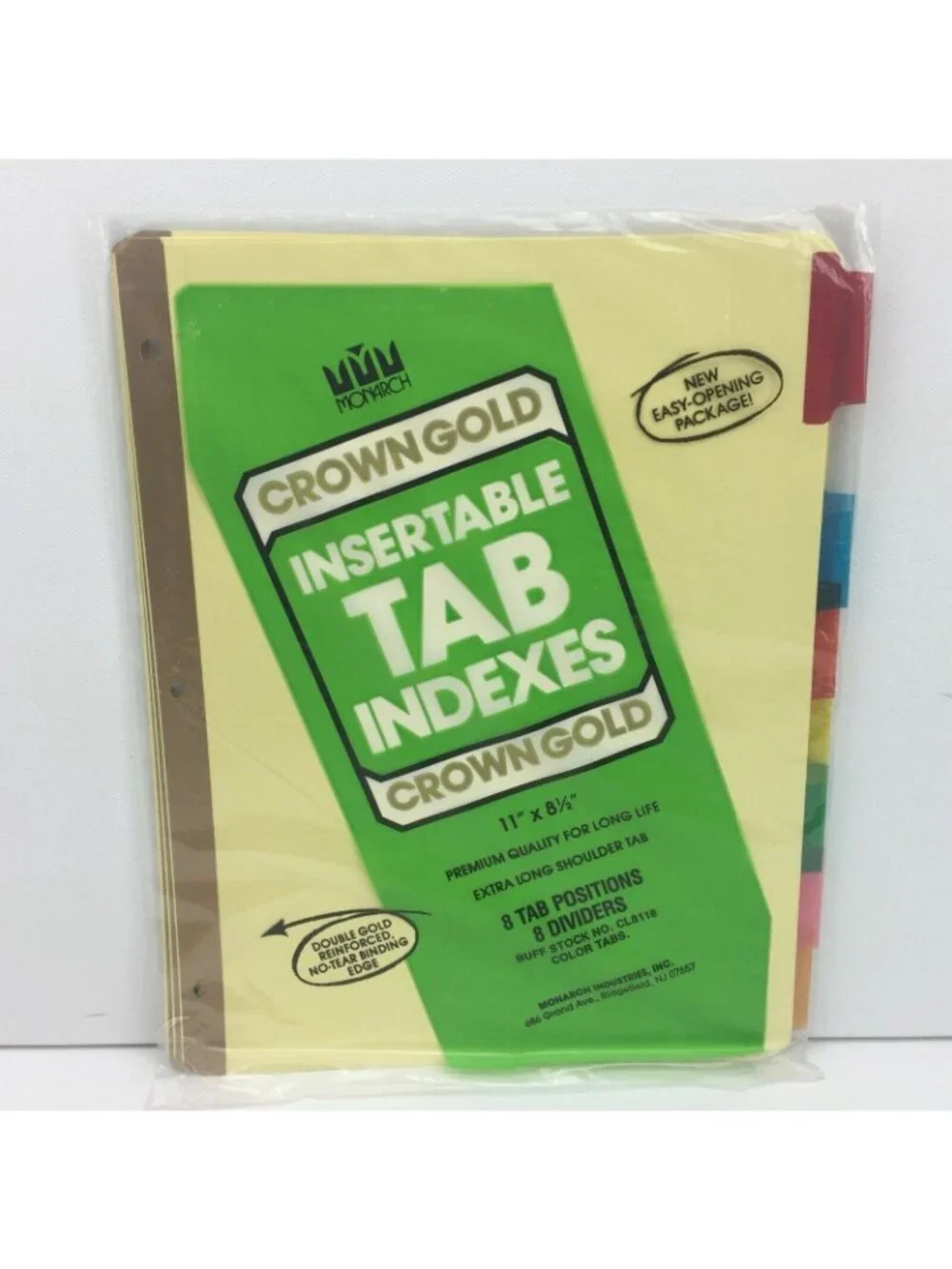 Universal Ring Binder Indexes 8 Colored Tabs Paper Organizers Inserts 8.5